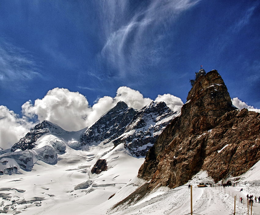 pemandangan gunung yang dikelilingi salju, eropa, swiss, eropa, swiss Wallpaper HD