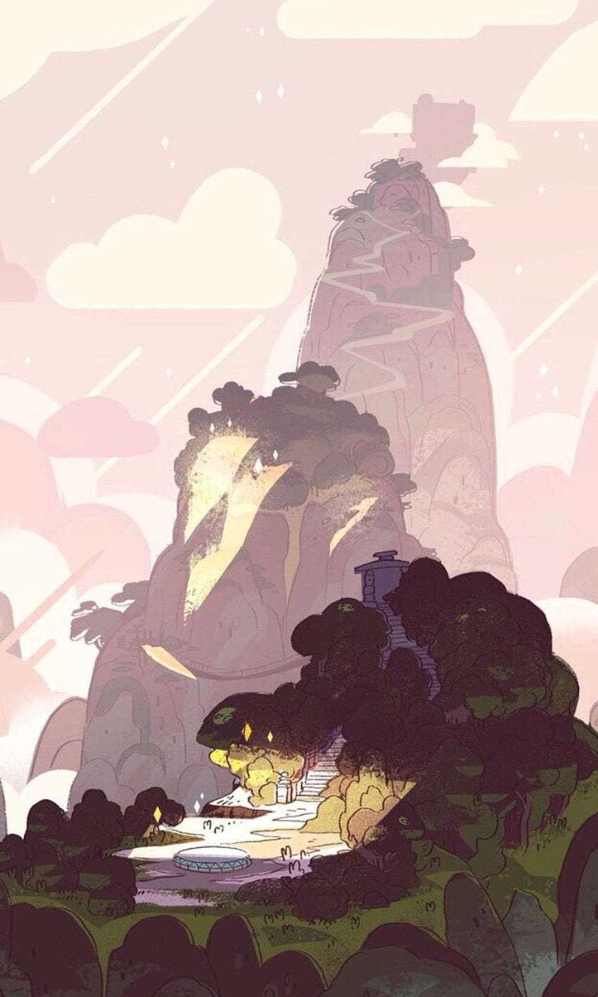 Teléfono Steven Universe, estética rosa fondo de pantalla del teléfono