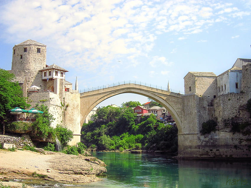 Mostar Old Bridge Stari Most Bosnia And Herzegovina River - Resolution: HD wallpaper