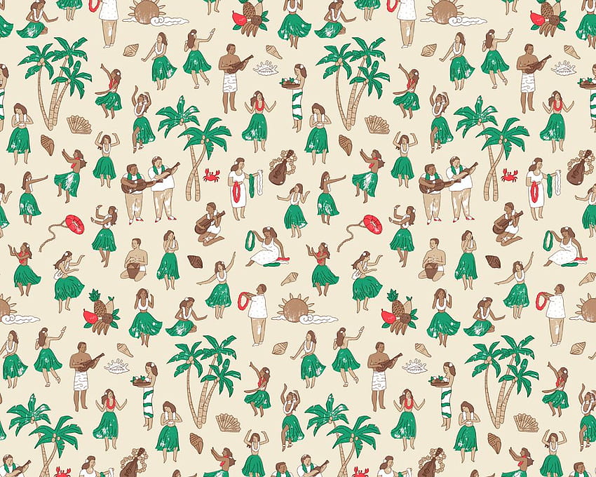 Cute pattern, Hawaiian HD wallpaper