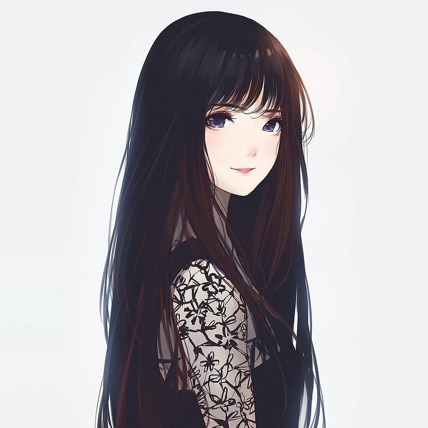 Long Hair Anime Girl, Black Hair HD phone wallpaper | Pxfuel