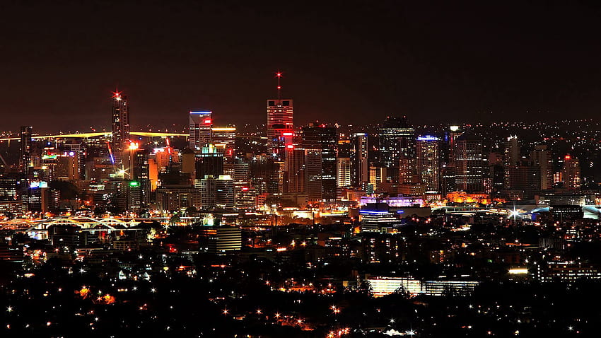 Градски светлини, градове, небе, нощ, град, изглед отгоре, небостъргачи HD тапет