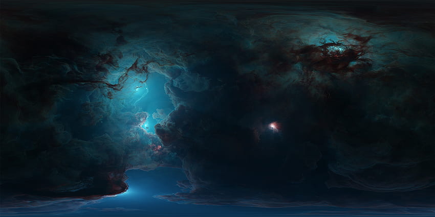 Cosmos, tim barton, azul, nebulosa, fantasía, espacio, luminos fondo de pantalla
