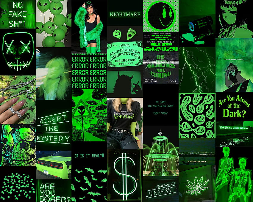 DADDY'S LITTLE MONSTER Digital Green Grunge Collage Kit, Grunge ...