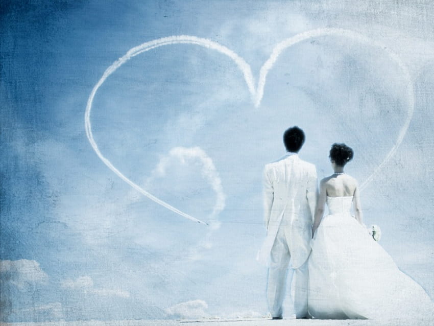 Game OVER, white, sky, bride, groom HD wallpaper