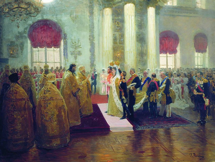 My - Artystyczny: Ilya Repin - Ślub Mikołaja II i Wielkiej Księżnej Tapeta HD