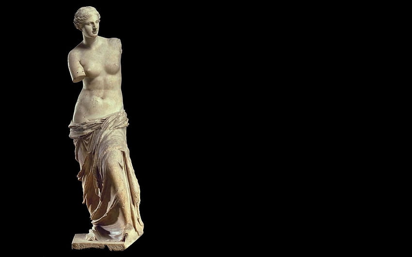 Venus de Milo, Museo del Louvre - Afrodita griega antigua, escultura griega fondo de pantalla