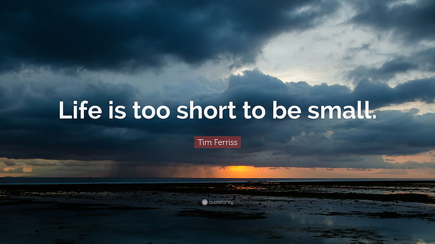 Tim Ferriss Quote: “Life is too short to be small.” 23, Small Quotes HD wallpaper