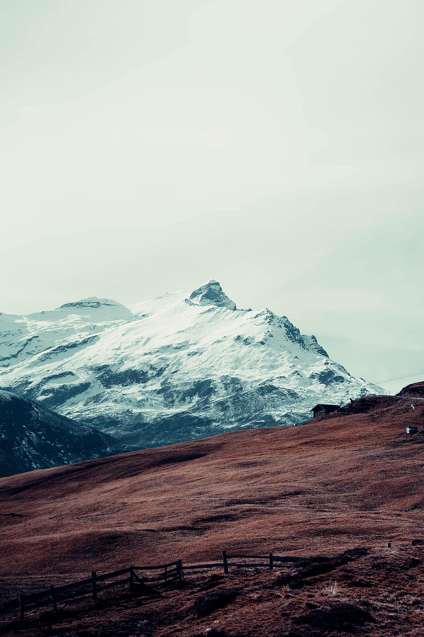 Natur, Schnee, Berg, Scheitelpunkt, Spitze, Zaun, Izba HD-Handy-Hintergrundbild