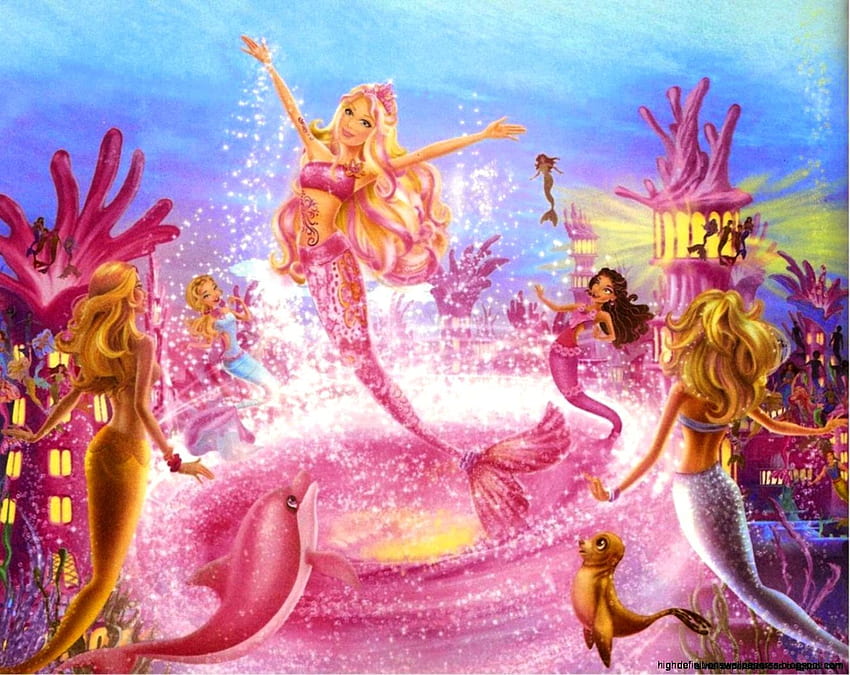 OMG (Om Marvel Girl): Barbie Cartoon Mermaid, Pink Mermaid HD wallpaper |  Pxfuel