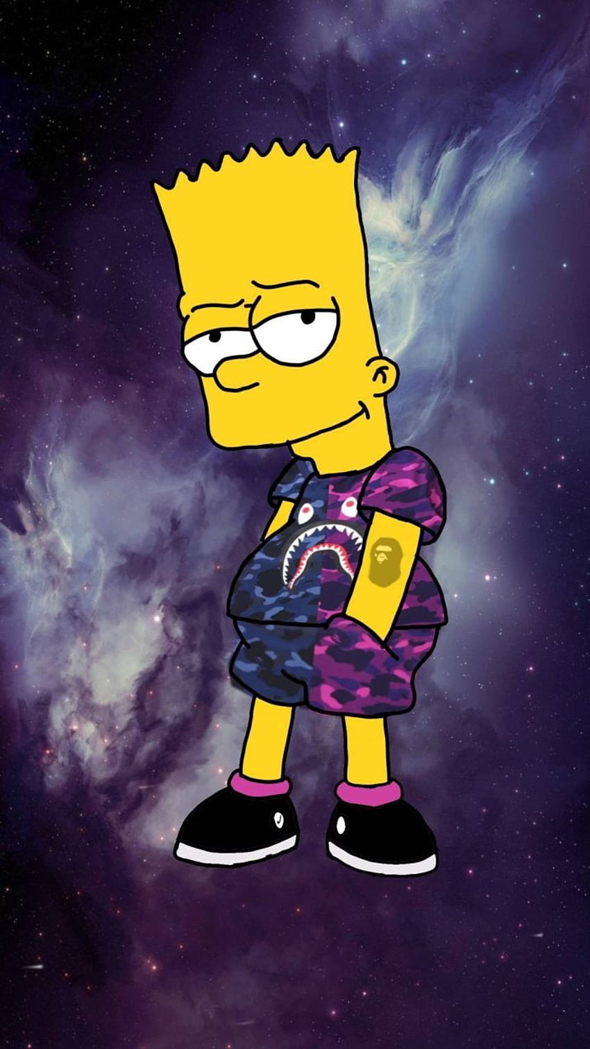 Bart Simpson, Purple Swag HD phone wallpaper