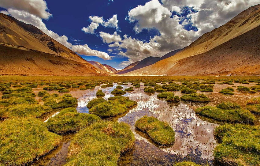mountains, valley, India, Jammu and Kashmir HD wallpaper