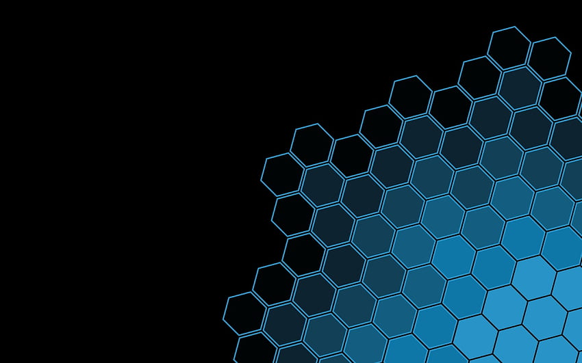 Black Blue Hexagon Pattern U Resolution , Abstract , , and Background, Black Geometric HD wallpaper