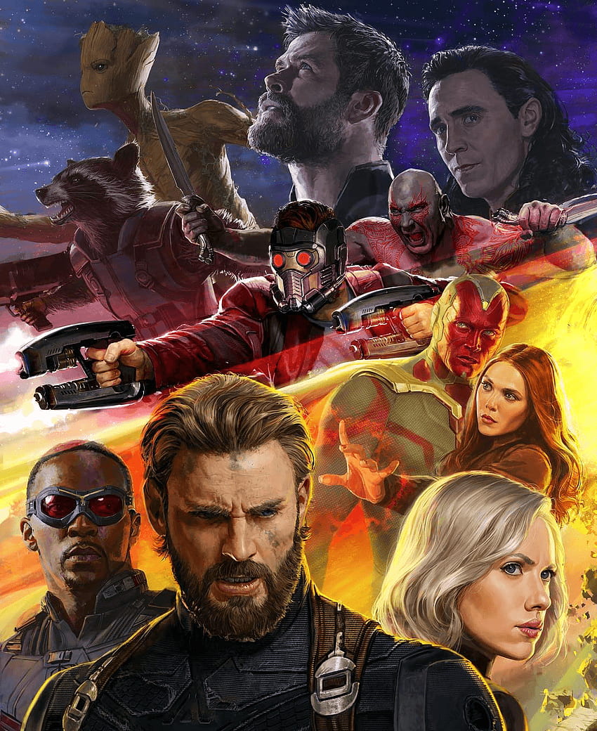 어벤져스: 인피니티 워 포스터에는 많은 장대한 세부 사항, Remanning Heroes Infinity War가 포함되어 있습니다. HD 전화 배경 화면