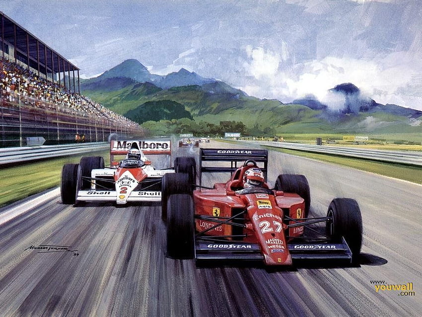 Senna, Alain Prost HD wallpaper