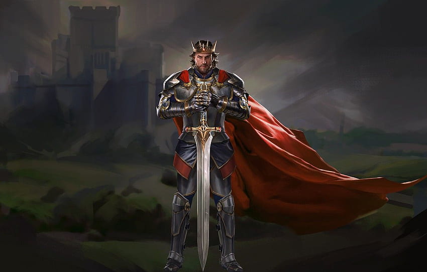 lihat, senjata, kastil, pedang, baju besi, mahkota, Raja untuk , bagian фантастика Wallpaper HD
