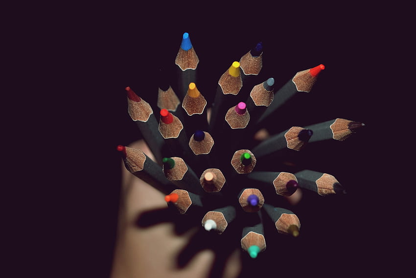 Ръка, Разни, Разни, Сянка, Цветни моливи, Цветни моливи HD тапет