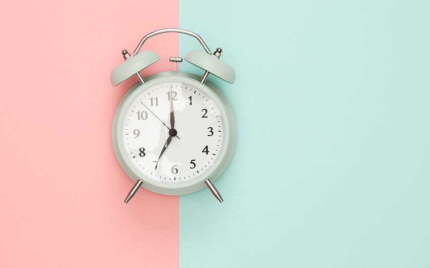 Clock pastel background, blue, pink, time, alarm, colorful • For You For & Mobile, Cool Clock HD wallpaper