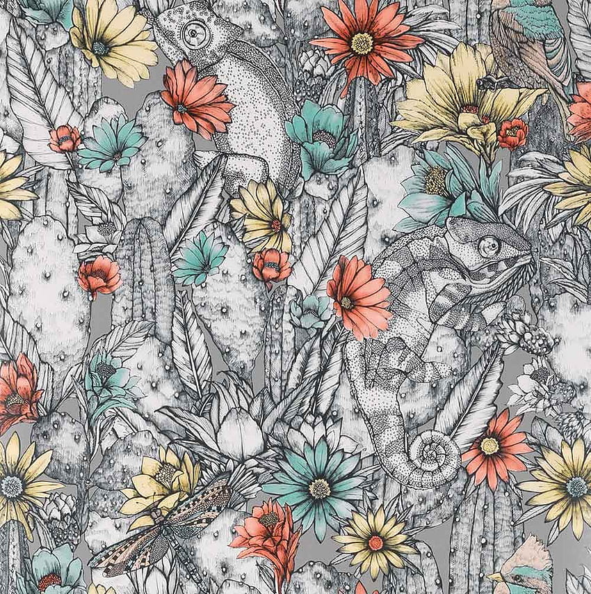 Cactus Garden Pale Taupe by Matthew Williamson - : Brewers Home HD phone wallpaper