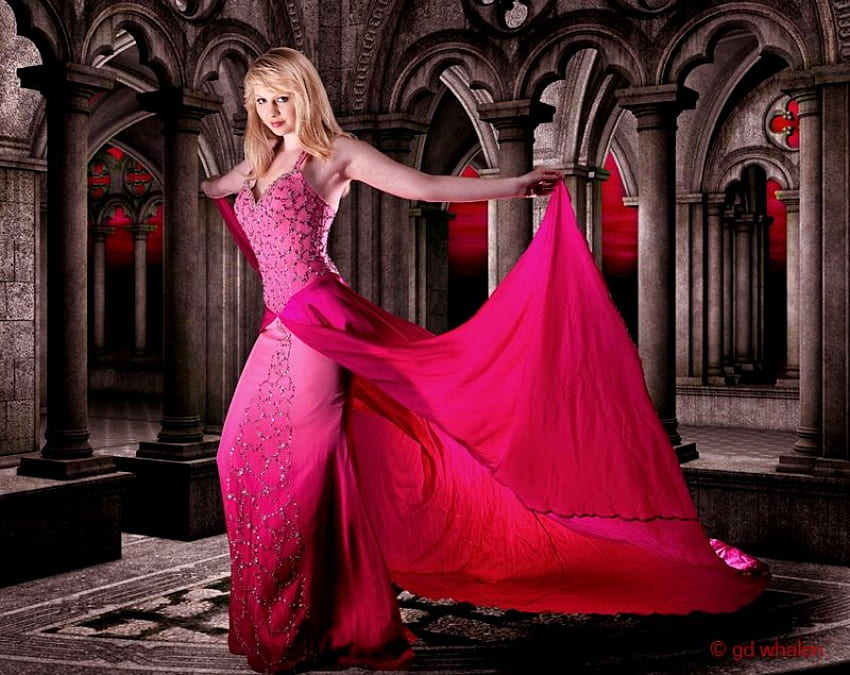VESTITO ROSA, rosa, modello, vestito, donna Sfondo HD