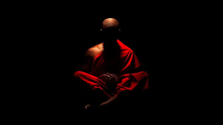 Shaolin-Mönch. Grafik meditieren HD-Hintergrundbild