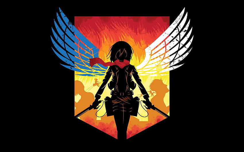 Attack on Titan illustration, Shingeki no Kyojin, Mikasa, Attack On Titan Logo HD wallpaper