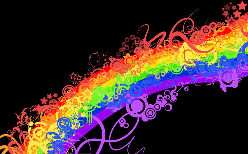 Colorful Laptop Rainbow, Black Rainbow HD wallpaper