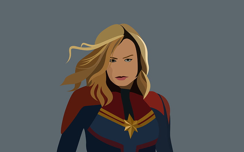 Captain Marvel Artwork Minimal Macbook Pro Retina , Minimalist , , and Background, Avengers Superhero Minimalist HD wallpaper