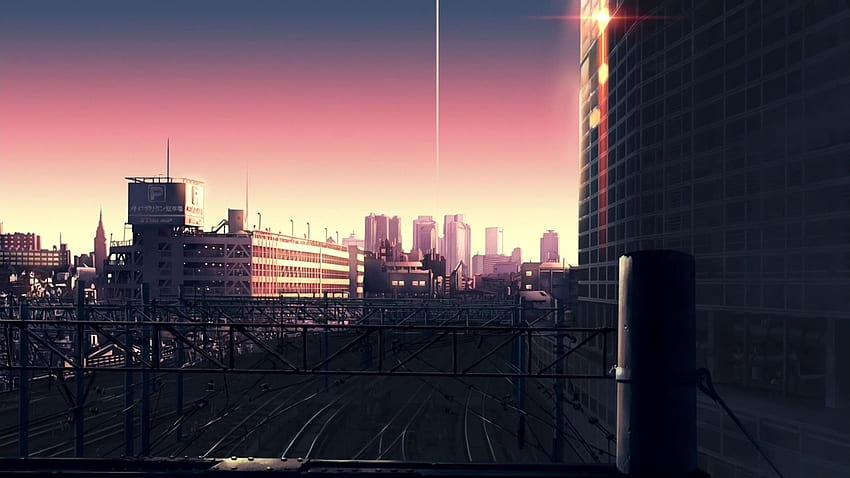 City Rooftop Background Night Anime, Anime City Skyline HD wallpaper