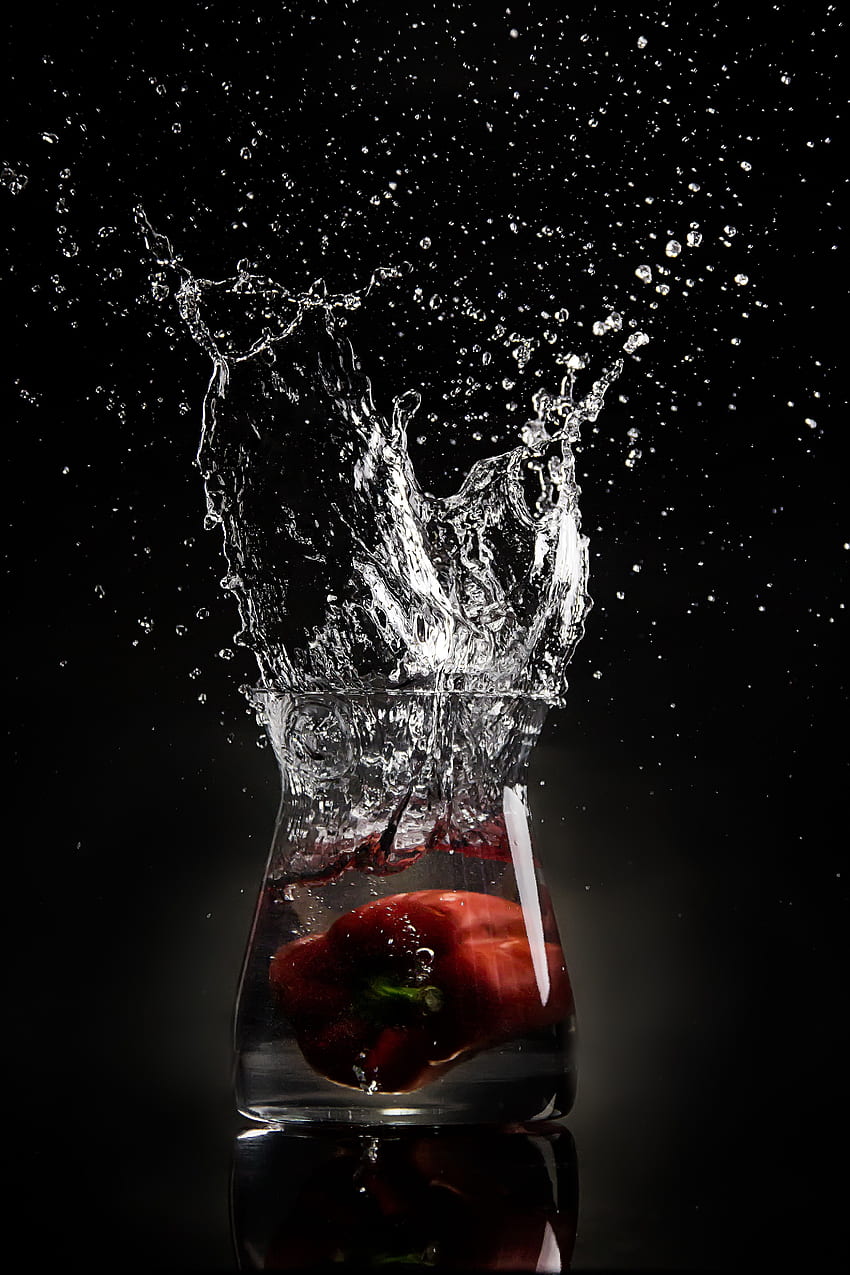 Water, Food, Pepper, Spray, Glass HD phone wallpaper