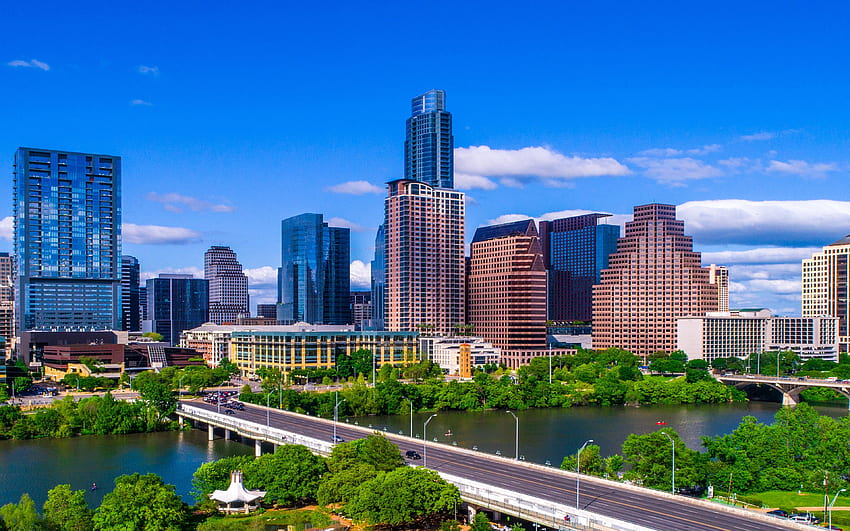 Austin, Sommer, Stadtansichten, amerikanische Städte, Texas, moderne Gebäude, Amerika, USA, Städte von Texas, City of Austin für mit Auflösung . Gute Qualität HD-Hintergrundbild