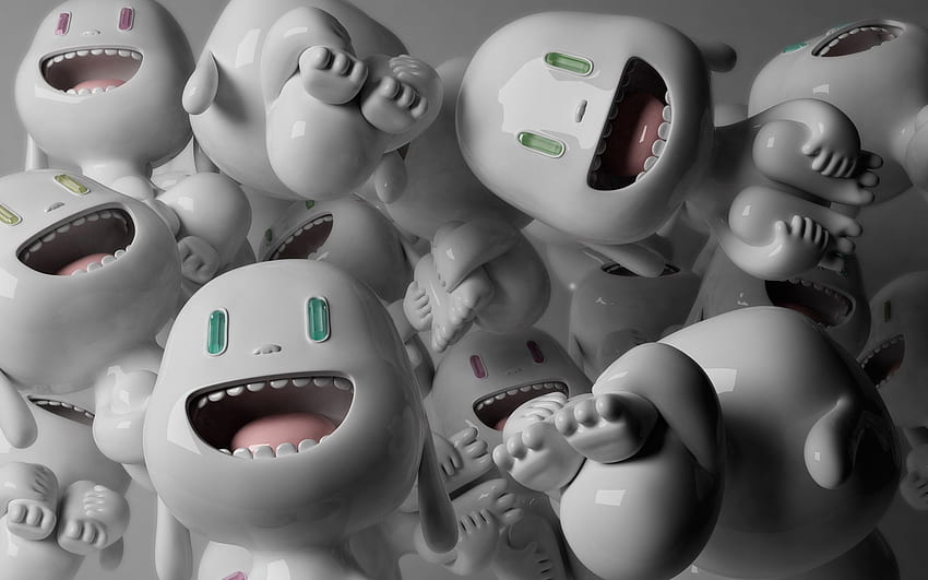 Bonecas, 3D, Sorriso, Lote, Face, Faces papel de parede HD
