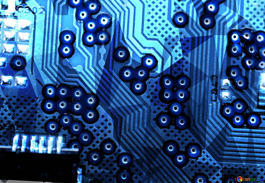 Blue Printed Circuit Board Motherboard Computer Chip Polygonal Triangles Background On CC BY License Stock Fx №207186 HD wallpaper