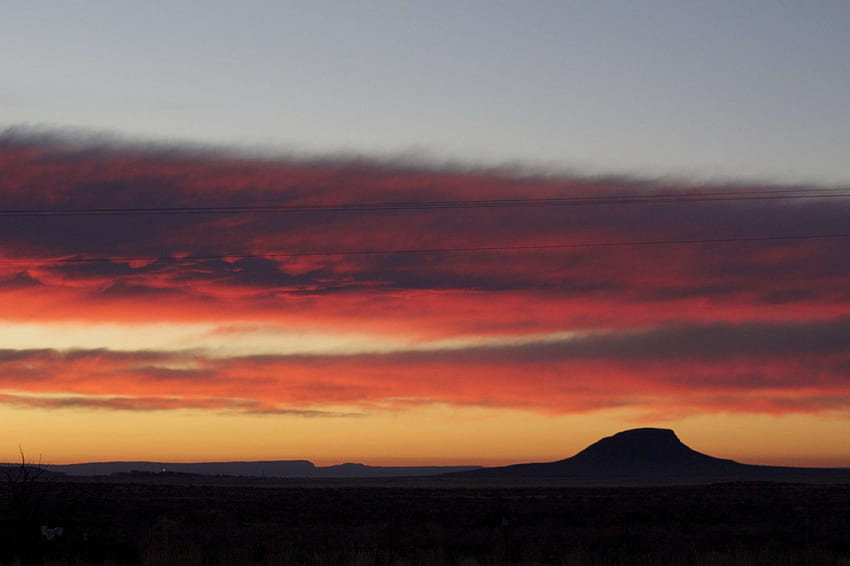 blue, clouds, colorful, horizon, landscape, light, Sunset New Mexico HD wallpaper