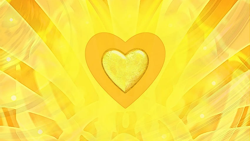Let the Love flow, flow, yellow, love, heart, orange HD wallpaper