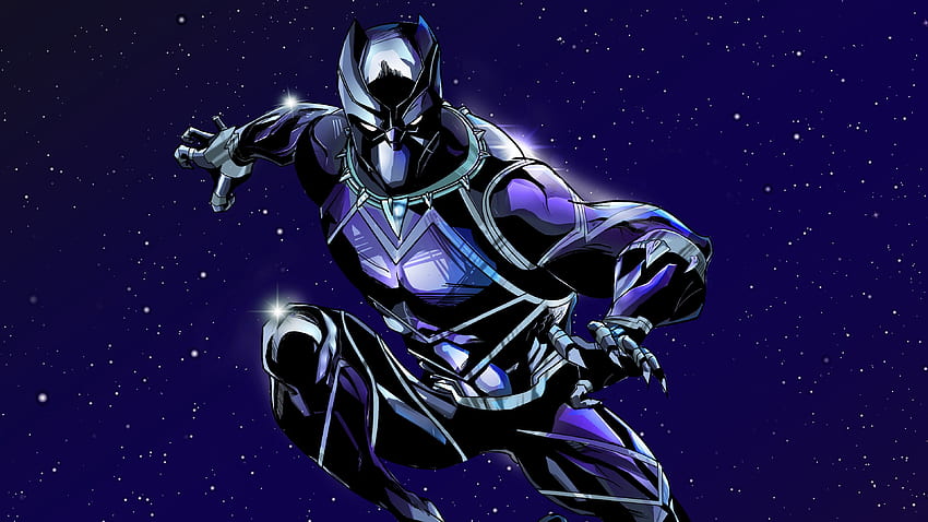 Pahlawan Super Artwork Baru Black Panther, OLED Infinity Gauntlet Wallpaper HD