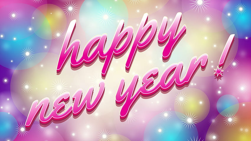 Happy New Year!, texture, card, pink, new year HD wallpaper