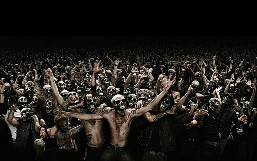 Crowd Of Skull Faces , , und für Facebook, Tumblr, Pinterest und Twitter, Konzert HD-Hintergrundbild