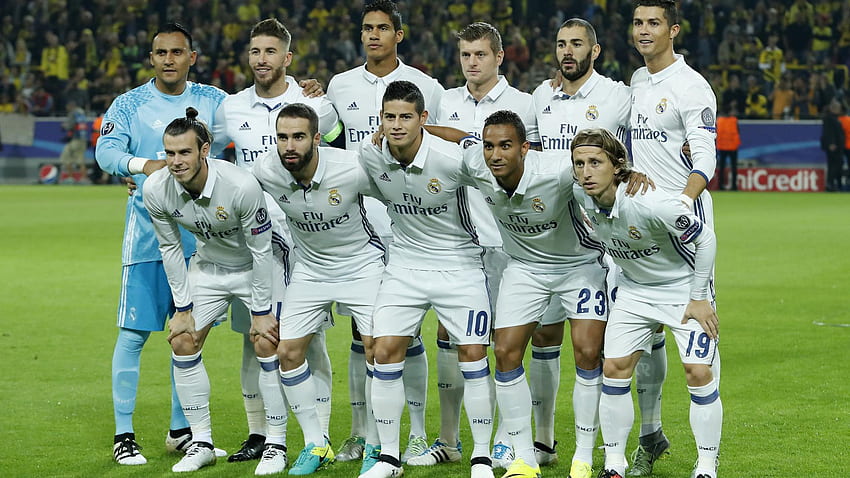 Real Madrid Squad 2015 2016 Undici giocatori iniziali . . Alta risoluzione Sfondo HD
