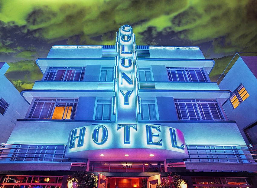 Mitchell Funk - Art Deco Colony Hotel in Miami Beach HD-Hintergrundbild