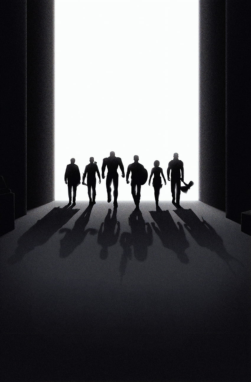 Avengers: Endgame, sylwetka, czarna i ciemna grafika Tapeta na telefon HD