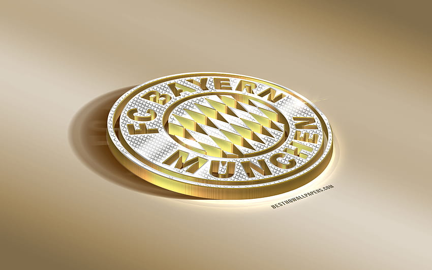 FC Bayern Munich, 3d, ฟุตบอล, ทอง, โลโก้ วอลล์เปเปอร์ HD
