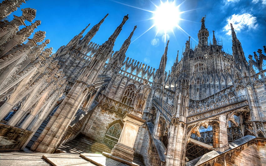 Duomo, Milan cathedral, ancient architecture, Milano HD wallpaper