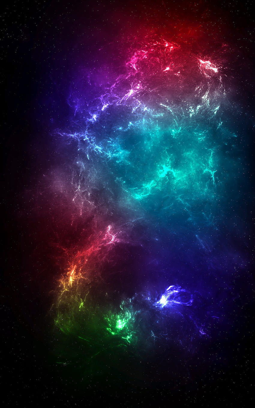 抽象的な, 宇宙, 輝く, 色とりどり, カラフルです, 星雲, エネルギー, プラズマ HD電話の壁紙