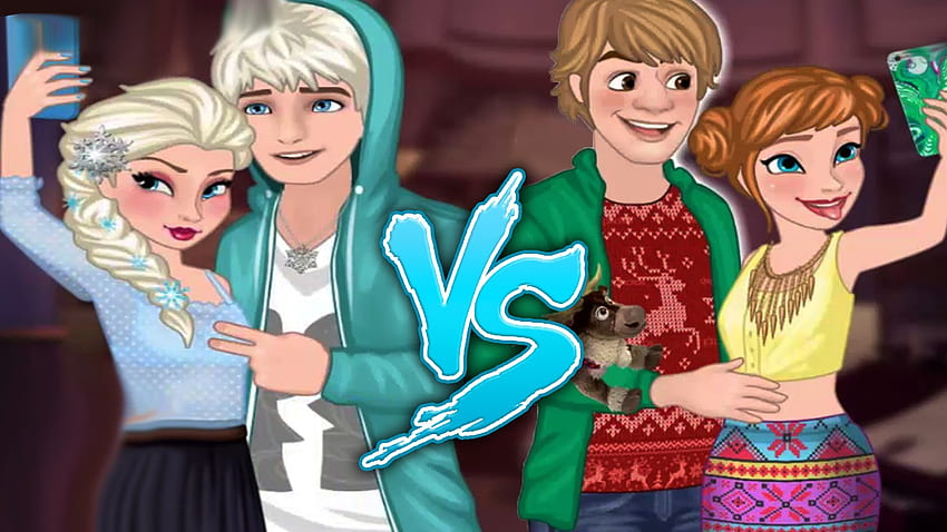 Frozen Couples Selfie Battle - Elsa & Jack Frost VS Anna & Kristoff - Dress Up Games For Kids - YouTube Wallpaper HD