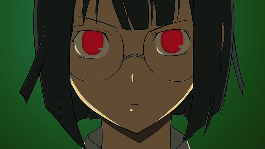 brunette, glasses, eyes, red, angry Full Background, Angry Anime Girl HD wallpaper