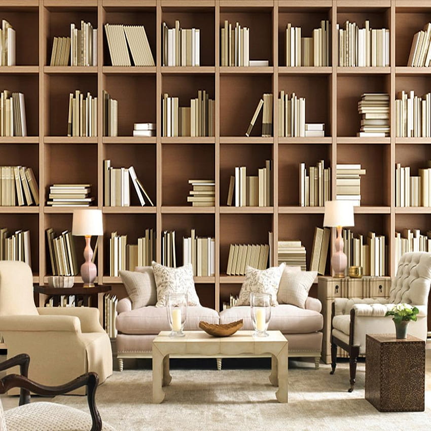 Bookcase Library Custom Mural. Â· In stock, Vintage Library HD phone wallpaper