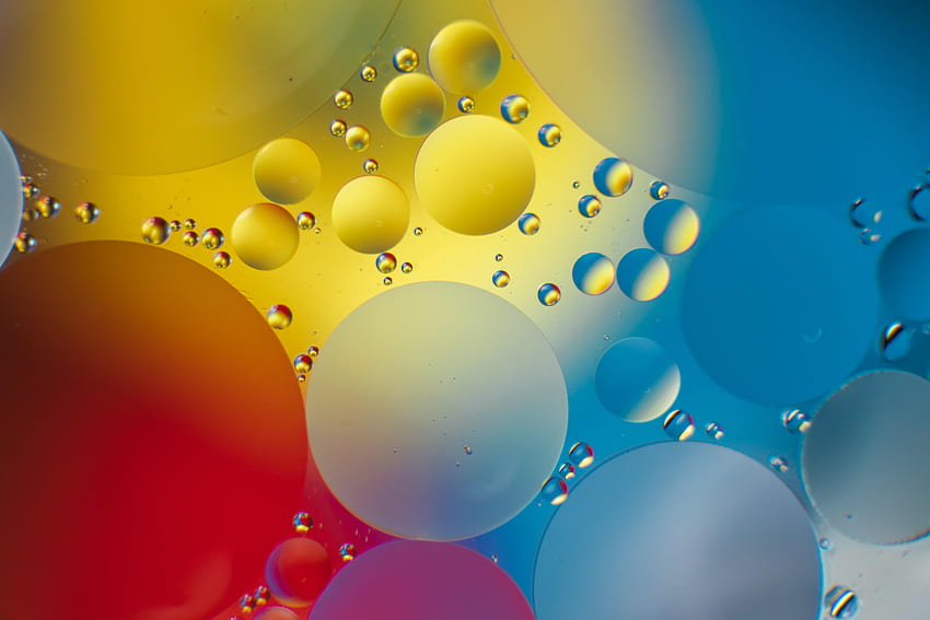 abstrato, água, bolhas, brilho, círculos, gradiente papel de parede HD