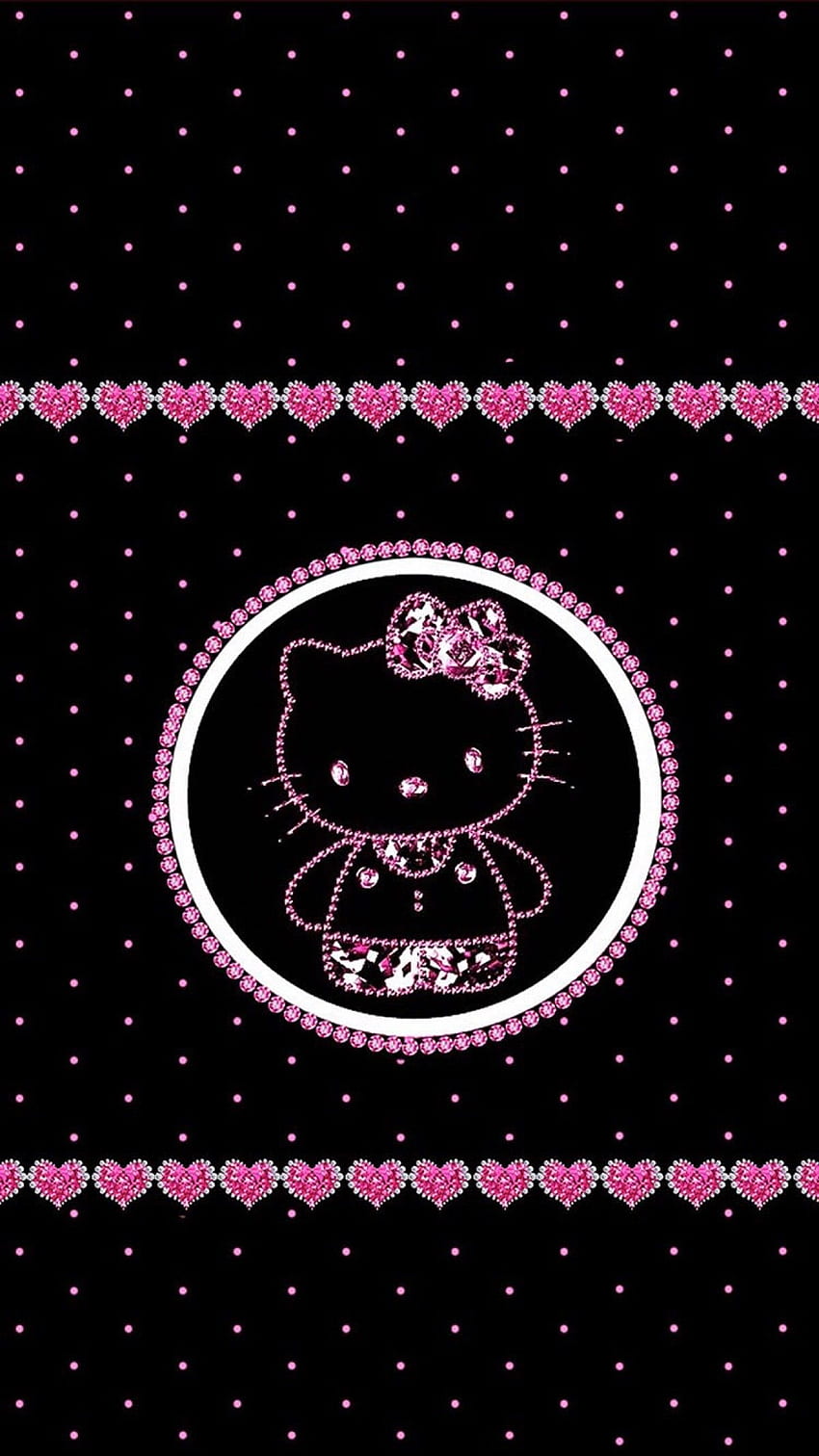 Hello Kitty Hitam - ハローキティ ブラック＆ピンク HD電話の壁紙