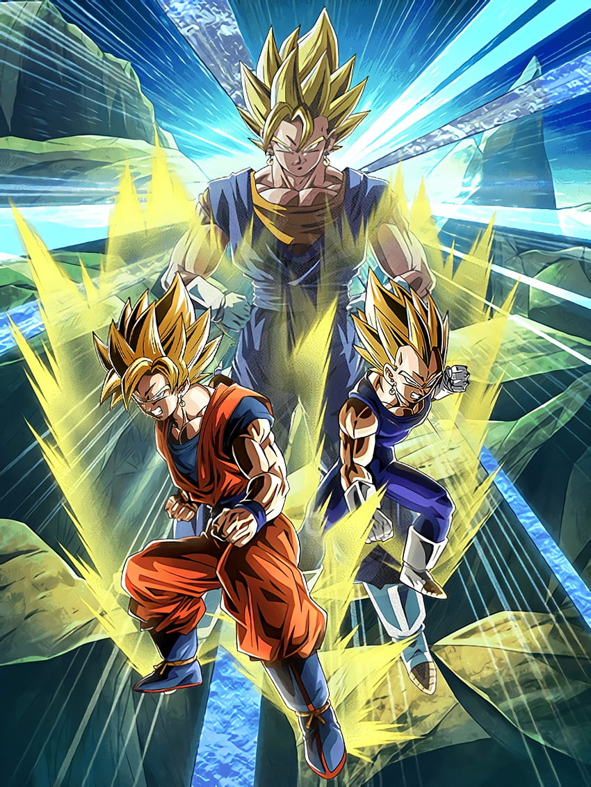 Super Powered Fusion Super Saiyan Goku & Super Saiyan Vegeta Art (Dragon Ball Z Dokkan Battle) -, DBZ Fusion HD phone wallpaper